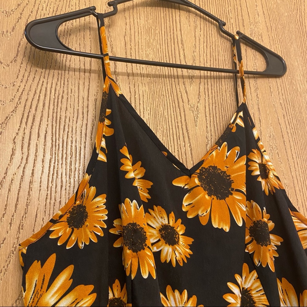 Emery Rose Sunflower Cami Romper, Sz XL